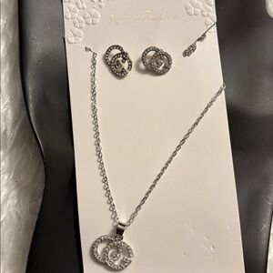 Silver Necklace and Earring Set